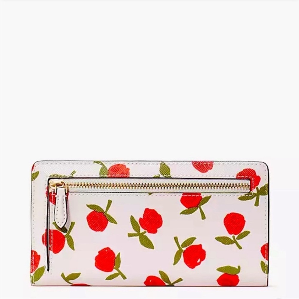 Kate Spade Rose Dana Large Slim Bifold Wallet - Picture 8 of 11